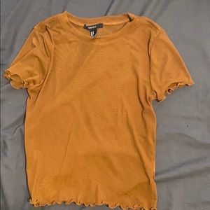 Forever 21 mesh burnt orange crop top